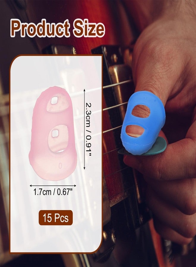 PATIKIL Finger Tip Covers Cots, Pink Silicone Finger Protectors Gloves Breathable Reusable Fingertip Caps with Air Holes for Dry Skin Finger Cracking, XS, 15 Pcs - Image 2