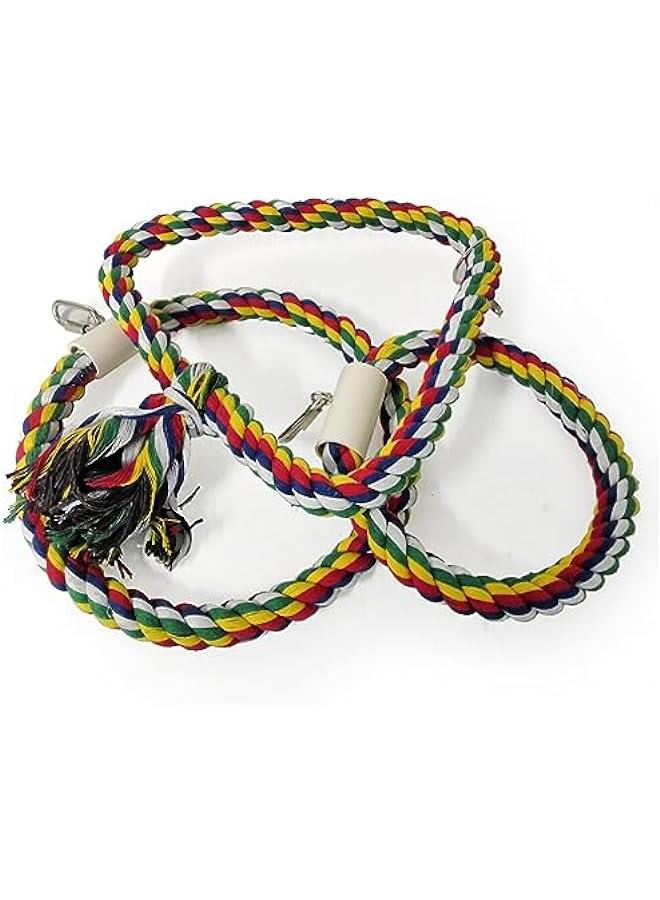 Parrot Climbing and Biting Toy with Cotton Rope and Bungee Cord for Birdcage Swing - Image 2