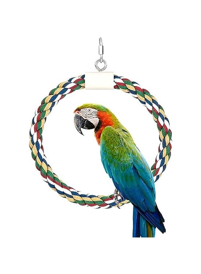 Parrot Climbing and Biting Toy with Cotton Rope and Bungee Cord for Birdcage Swing - Image 1