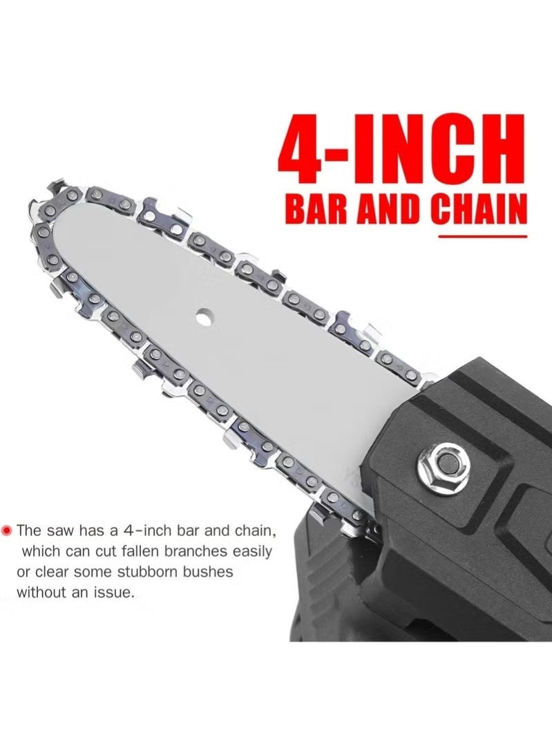 ELTRAZONE Portable 24V Cordless Mini Electric Chainsaw, Rechargeable Battery Powered Handheld Chainsaw, Sharp Wear-Resistant Chain, Compact Electric Pruning Saw, Lightweight One-Hand Cutting Tool for Garden Tree Branches, Wood Cutting & Outdoor Maintenance - Image 3