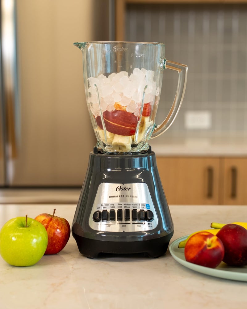 OsterÂ® Classic Series 8-Speed Blender with 6-Cup Glass Jar, Gray - Image 5