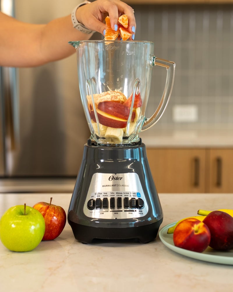 OsterÂ® Classic Series 8-Speed Blender with 6-Cup Glass Jar, Gray - Image 2