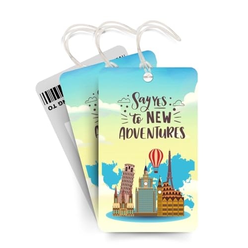 Brandian 01 Qty PVC Luggage Tags & Bag Tags for Suitcases – Clean Minimal Artwork, with Silicon Strap (Multicolour) - Image 1