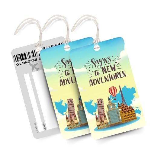 Brandian 01 Qty PVC Luggage Tags & Bag Tags for Suitcases – Clean Minimal Artwork, with Silicon Strap (Multicolour) - Image 2