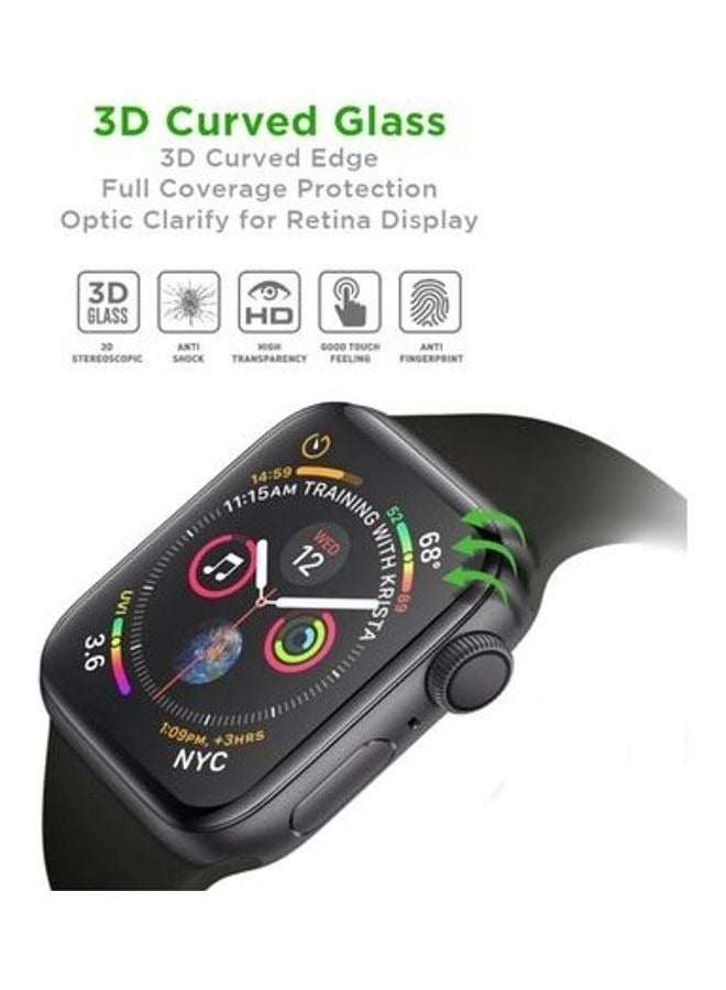 shAyzee Tempered Glass Screen Protector For Apple Watch Series 5/4 44mm Black - Image 1