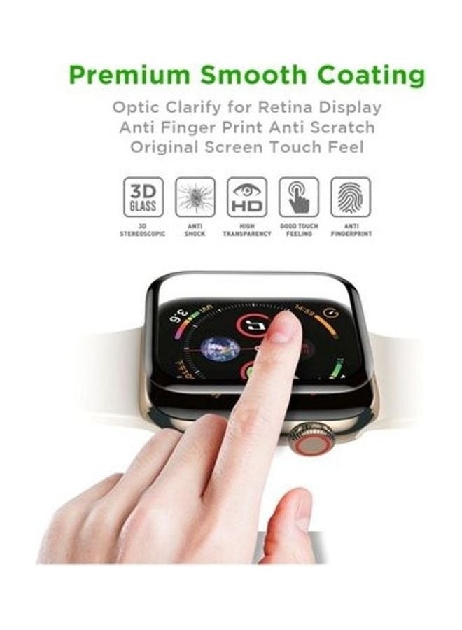 shAyzee Tempered Glass Screen Protector For Apple Watch Series 5/4 44mm Black - Image 3