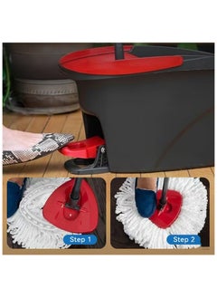 EXCLIFE Rotary mop and bucket set with foot pedal, floor mop with rotary wringer  - Image 4