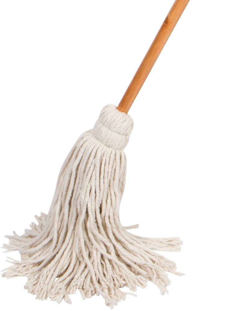 Tidy Tools ممسحة قطنية كبيرة مبللة من تيدي تولز مع مقبض خشبي صلب 11 أونصة بيضاء