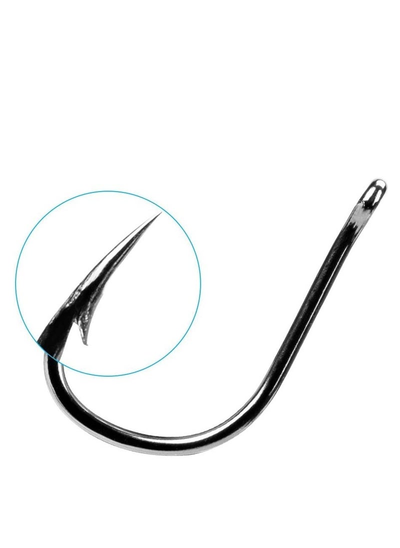 Generic - 500-Piece Premium Fishhooks High Carbon Steel Fishing Hooks with 10 Sizes, Strong Sharp Fish Hook with Barbs, Portable Plastic Box, for Freshwater/Seawater - Image 1