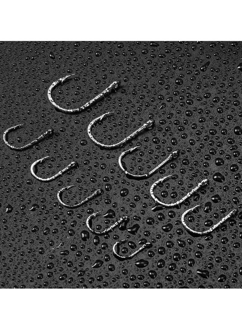 Generic - 500-Piece Premium Fishhooks High Carbon Steel Fishing Hooks with 10 Sizes, Strong Sharp Fish Hook with Barbs, Portable Plastic Box, for Freshwater/Seawater - Image 1