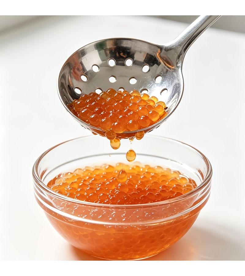 Stainless Steel Caviar Strainer Multi Functional Colander Spoon Egg White Separator Kitchen Hot Pot Skimmer With Hanging Hole 1pc - Image 1