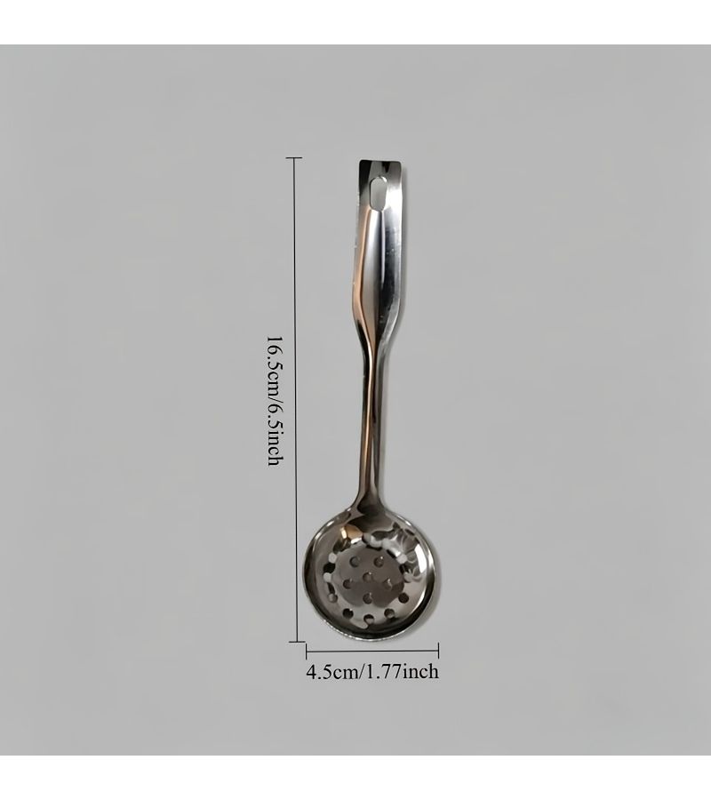 Stainless Steel Caviar Strainer Multi Functional Colander Spoon Egg White Separator Kitchen Hot Pot Skimmer With Hanging Hole 1pc - Image 3