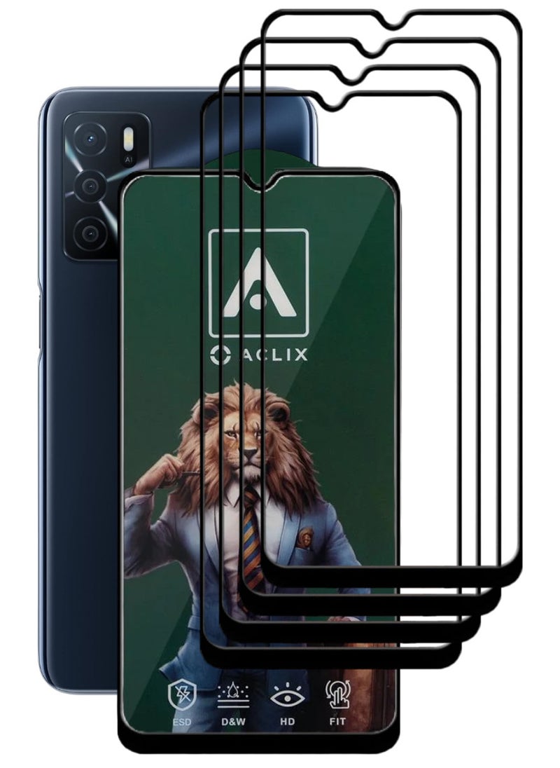 ACLIX 4 Pieces Antistatic ESD Dustproof Premium Quality High Definition Tempered Glass Screen Protector Designed For Oppo A16 - Image 1