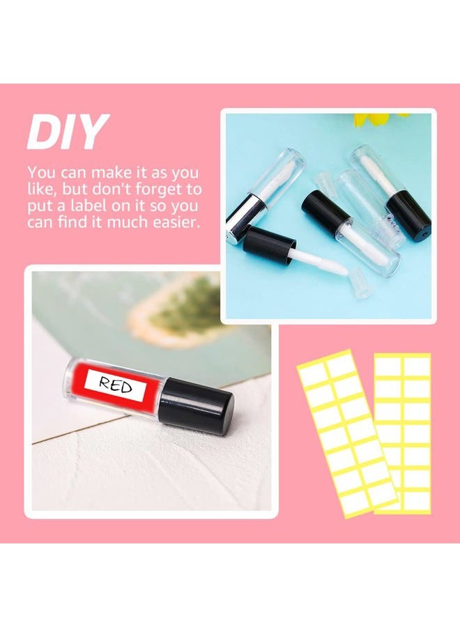 AMORIX 50PCS Mini Lip Gloss Tubes with Wand 1.2ml Empty Lip Gloss Containers Clear Refillable Travel Lip Balm Bottles for Samples with 5ml Syringes DIY Lip Gloss Base + Tag Labels Stickers (Black) - Image 5