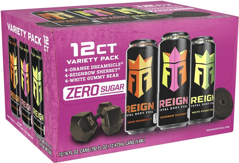 REIGN Total Body Fuel Variety Pack, Reign Orange Dreamsicle, Reign Reignbow Sherbet, Reign White Gummy Bear, Fitness & Performance Drink, 16 Fl Oz (Pack of 12) - Image 2
