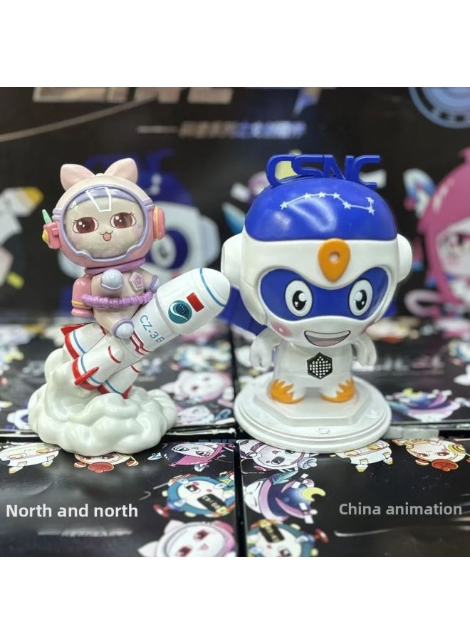 null - Genuine Chinese Beidou Popular Science Series Tide Play Hand-made Gift Ornaments Toys Creative Peripheral Doll Blind Box Wholesale-Color:Color-Specifications:One Random Beidou In China (please Take 8 Pieces For The Whole Box) - Image 1