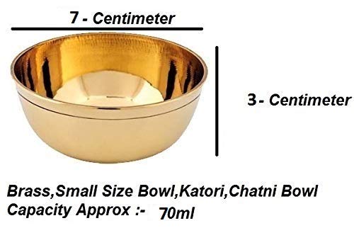 ROLIMOLI Brass Puja Katori Traditional Gold Finish Decorative Bowl for Religious Rituals and Home Temple Offerings (Gold) - Image 2
