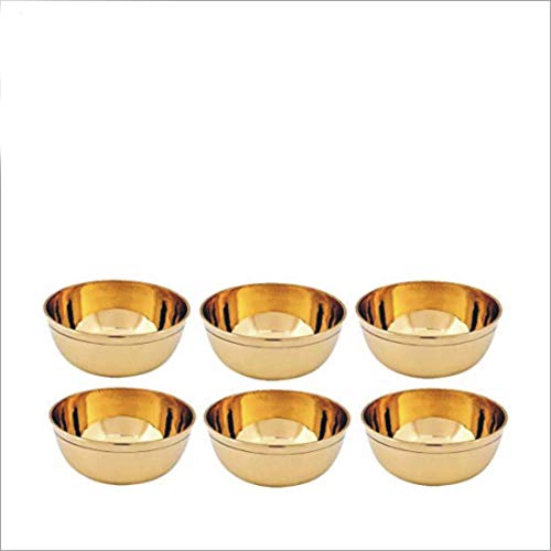 ROLIMOLI Brass Puja Katori Traditional Gold Finish Decorative Bowl for Religious Rituals and Home Temple Offerings (Gold) - Image 1