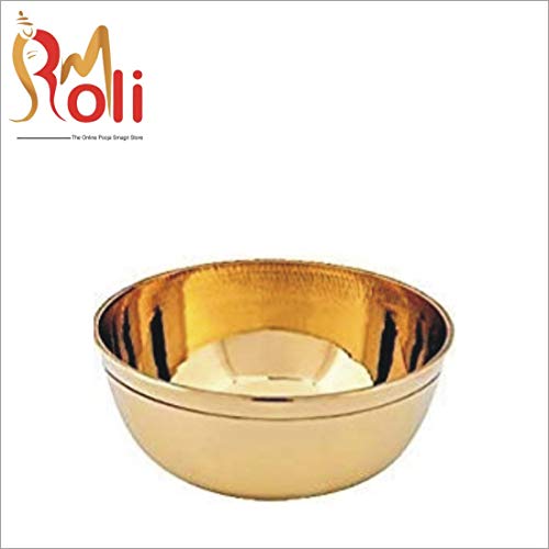 ROLIMOLI Brass Puja Katori Traditional Gold Finish Decorative Bowl for Religious Rituals and Home Temple Offerings (Gold) - Image 4
