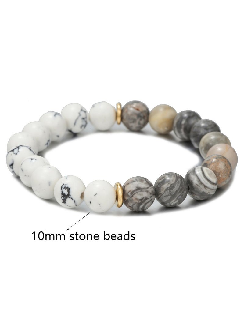 10MM Brass Natural Mapstone Beads  - Image 1