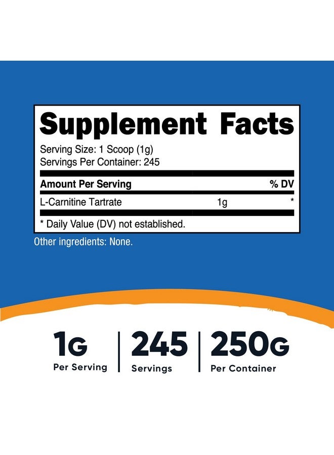 مسحوق تارترات إل-كارنيتين من نيوتريكوست (250 جرامًا) - 1 جرام لكل وجبة، 245 وجبة - Image 2