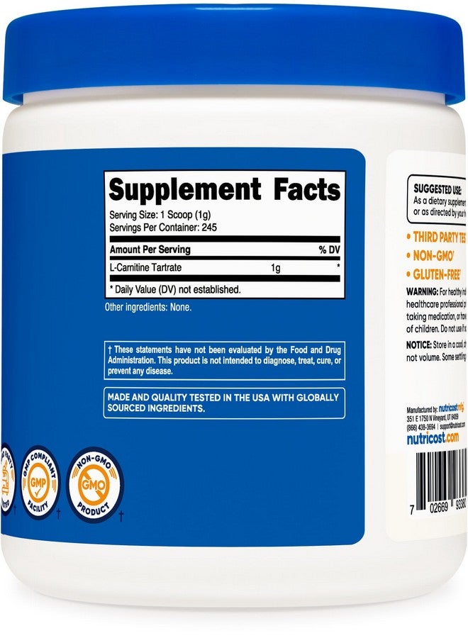 مسحوق تارترات إل-كارنيتين من نيوتريكوست (250 جرامًا) - 1 جرام لكل وجبة، 245 وجبة - Image 5