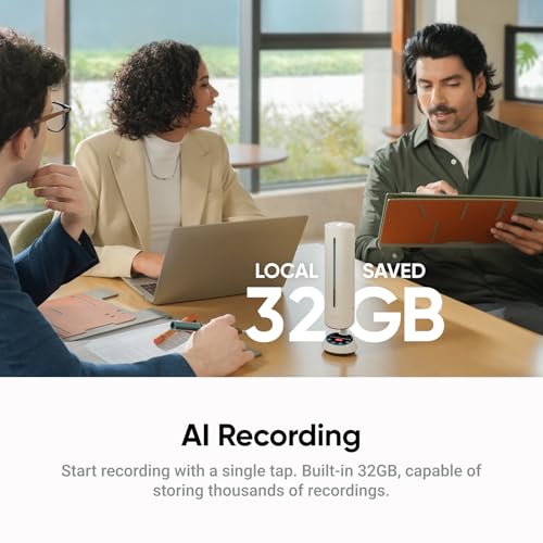 Insta360 Wave AI Conference Speakerphone with Bluetooth, Noise-Canceling Mics, Beamforming, Zoom Certified, AI Transcription & Summary, 32GB Storage for Meetings, Podcasts, Home office and Livestreams - Image 4