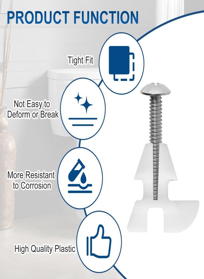 LEDBarz Toilet Seat Screws & Bolts for Kohler 1133024 Hardware Pack, Compatible with Kohler Toilet Seats Parts Secure Fit Toilet Seat Hardware Kit, Non-Slip Rust-Resistant - 4 Pack - Image 4