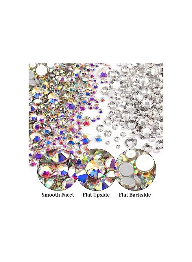 ORiTi 5 Boxes of Flatback Round Rhinestones for Manicure Pack #1, Nail Art Crystal Diamond Bead Jewelry Kit for Women Girls - Image 2