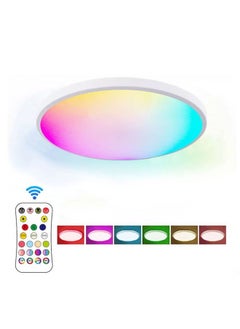 Smart Ceiling Light, 12Inch Flush Mount RGB LED Ceiling Lights, Remote Color Changing Ceiling Lamp,2700K-6500K Dimmable