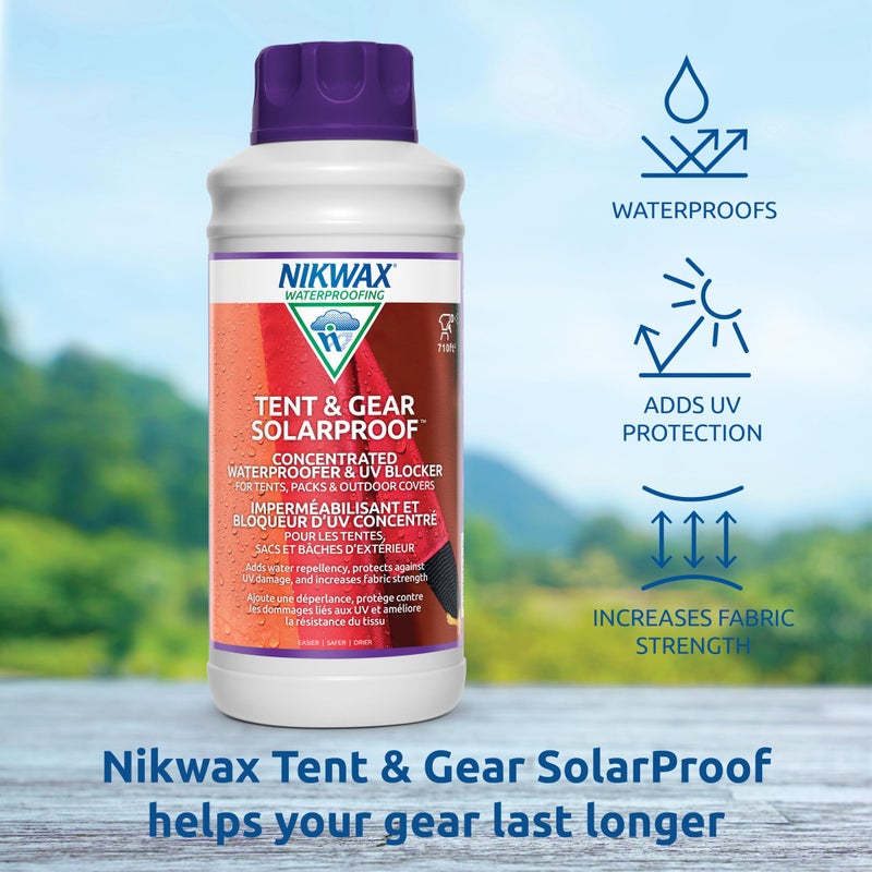 Nikwax Tent & Gear, Tent & Gear Solarproof, 1000ml Concentrate, Waterproofing and UV Protector, Rain Protector, Restores DWR Water Repellency on Outdoor Fabric, Rain Fly, Canvas, Covers, Backpacks - Image 3