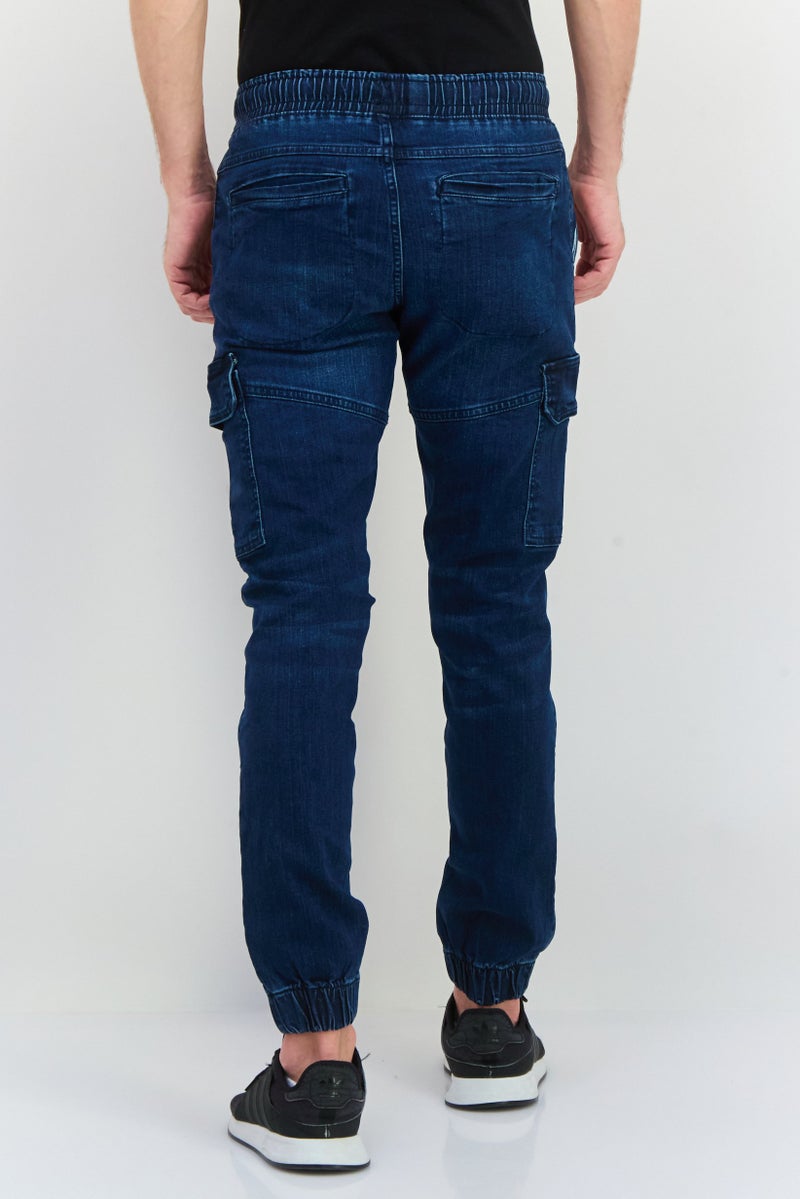 CROSSHATCH بنطال جوجر للرجال بقصة مريحة من الدنيم القابل للتمدد، لون كحلي - Image 2