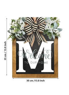 Y&D Welcome Sign Creative Bowknot Letter Wreath In Front Of The Door Outdoor Decoration Props For The Courtyard 30x35CM  - Image 2