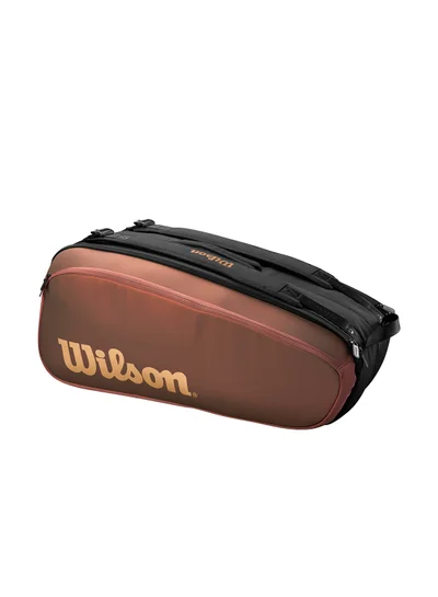 Wilson Pro Staff V14 Super Tour Duffel Bag, Brown, Holds up to 9 Rackets