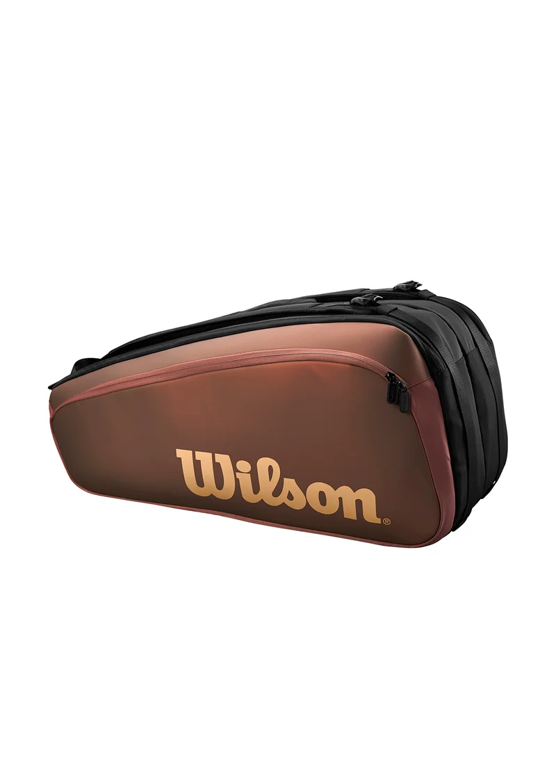 Wilson Pro Staff V14 Super Tour Duffel Bag, Brown, Holds up to 9 Rackets