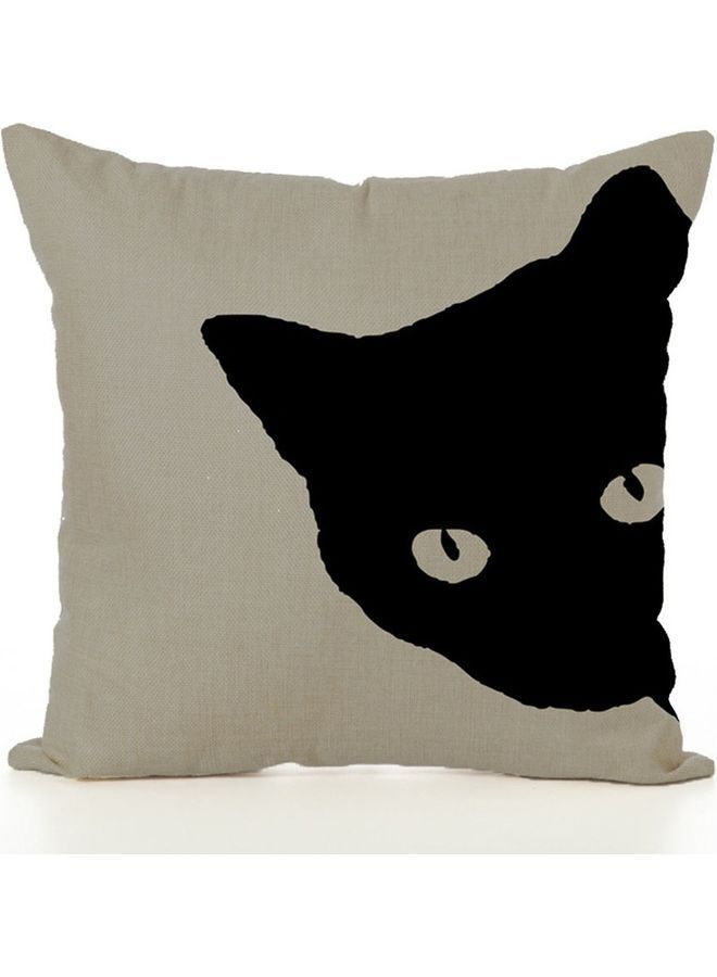 نيبمينينت غطاء وسادة ديكور عصري بطبعة قطة رمادي/أسود