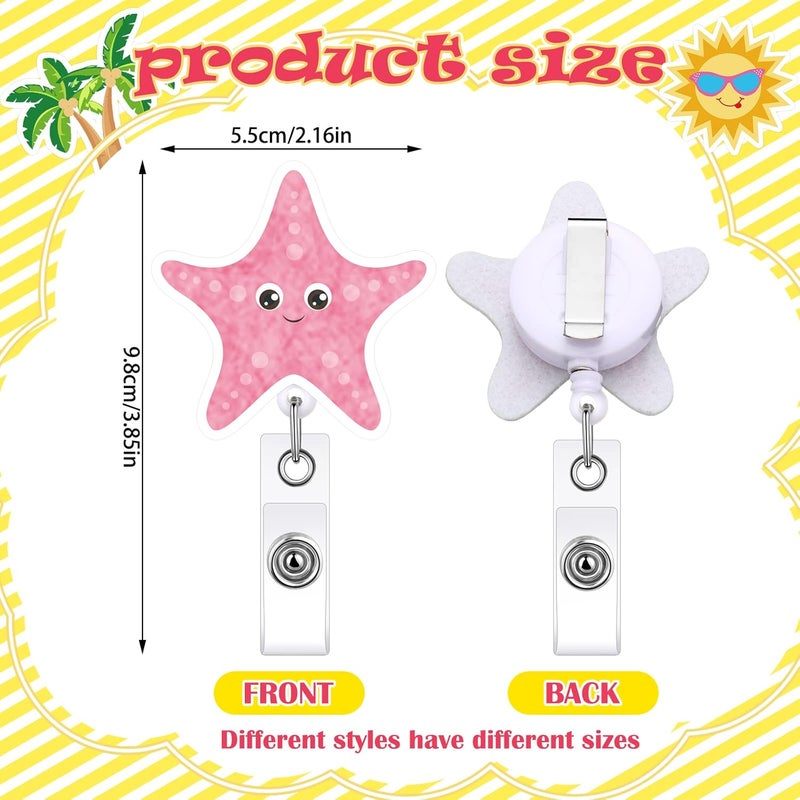Sinmoe 24 Pcs Summer Badge Reel Felt Retractable Badge Reel Holder with Alligator Clip Palm Tree Pineapple Flamingo Badge Clips Cute Nursing Name ID Badge Holders for Nurse Doctor Teacher Student Women Men - Image 2