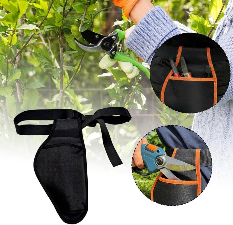 Scissors Sheath 2 Pieces Tool Belt Pouch Adjustable Waist Pruning Shears Pocket Oxford Holder Suitable for Outdoor Engineer Garage Farm Husban, Black - Image 5