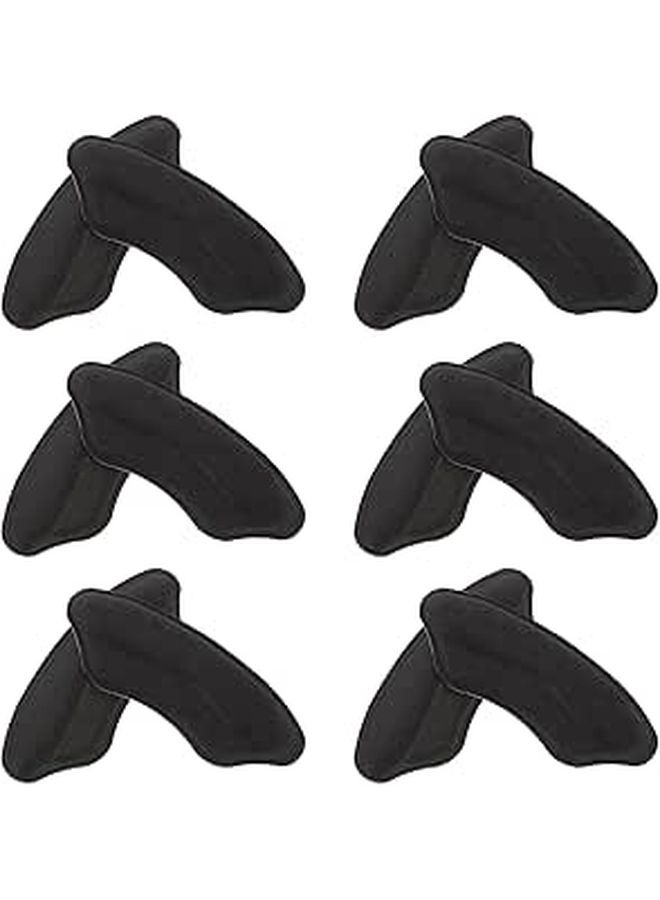 6 Pairs Black Memory Foam Heel Pads Anti Slip Inserts For Loose Shoes Men Women - Image 1