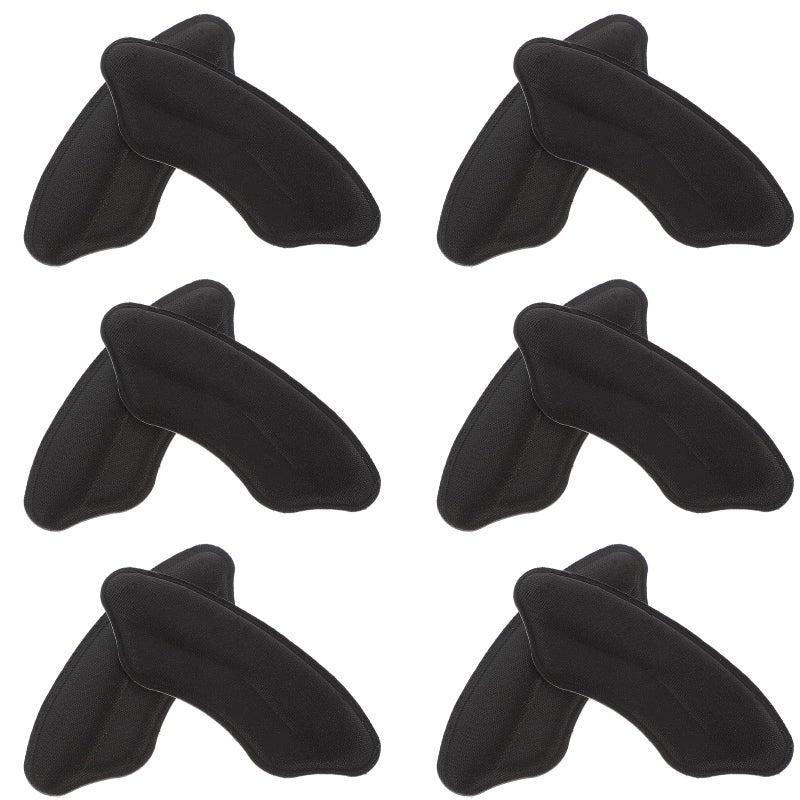 6 Pairs Black Memory Foam Heel Pads Anti Slip Inserts For Loose Shoes Men Women - Image 2