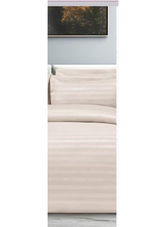 مون طقم مفرش نفرين فندقي فخم بتصميم مقلم من خامة القطن لتعيش رفاهية الفنادق مقاس 240*260 سم - Image 4