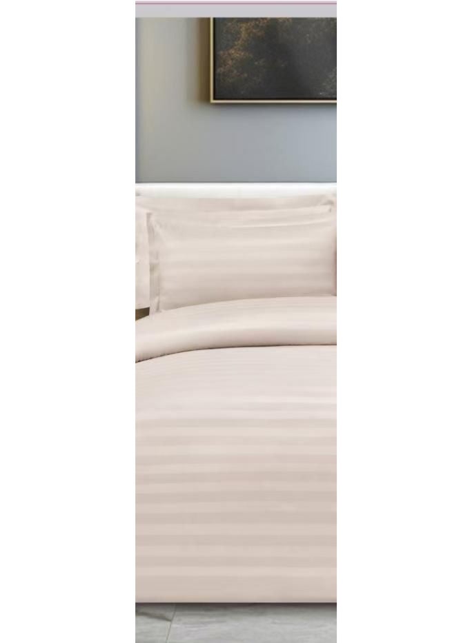 مون طقم مفرش نفرين فندقي فخم بتصميم مقلم من خامة القطن لتعيش رفاهية الفنادق مقاس 240*260 سم - Image 3