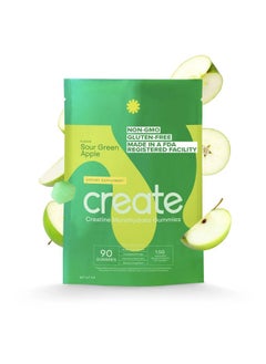 Health & Household Creatine Monohydrate Gummies For Men & Women - Boost Focus, Strength, And Endurance, Anti-Melting Formula, Vegan, Gluten-Free, Non-Gmo, 1.5 Gram Creatine Per Gummy (Sour Green Apple, 90Ct)  - Image 1