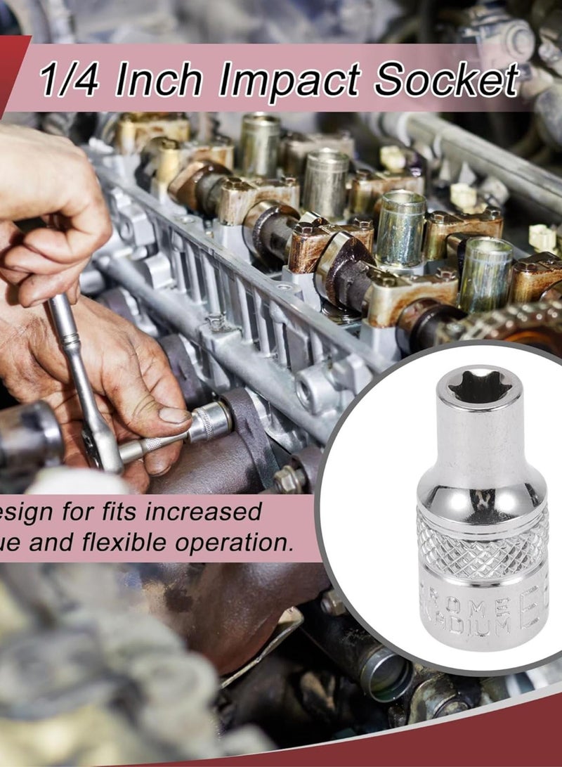GGOOT Impact Socket 25mm for Car Motorcycle Dirtbike Repair Hardware Tool CR-V Silver Tone Durable 6 Point 9mm 1/4 Inch Drive  - Image 2