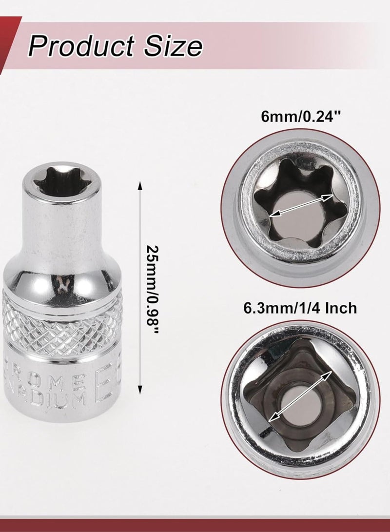 GGOOT Impact Socket 25mm for Car Motorcycle Dirtbike Repair Hardware Tool CR-V Silver Tone Durable 6 Point 9mm 1/4 Inch Drive  - Image 4