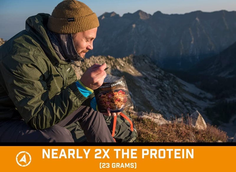 Peak Refuel Strawberry Granola | Premium Freeze Dried Camping Food | Backpacking & Hiking MRE Meals | Just Add Water | 100% Real Fruit | 23g of Protein | 2 Serving Pouch - Image 4