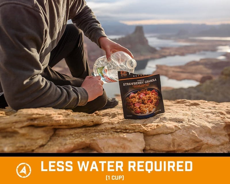 Peak Refuel Strawberry Granola | Premium Freeze Dried Camping Food | Backpacking & Hiking MRE Meals | Just Add Water | 100% Real Fruit | 23g of Protein | 2 Serving Pouch - Image 5