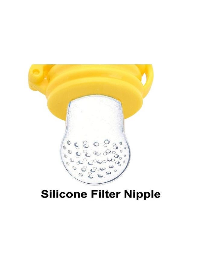 The Little Lookers - Fruit Food Feeder Pacifier Nibbler With Silicon Mesh In Box Packing (Pack Of 2) Green & Yellow - Image 1