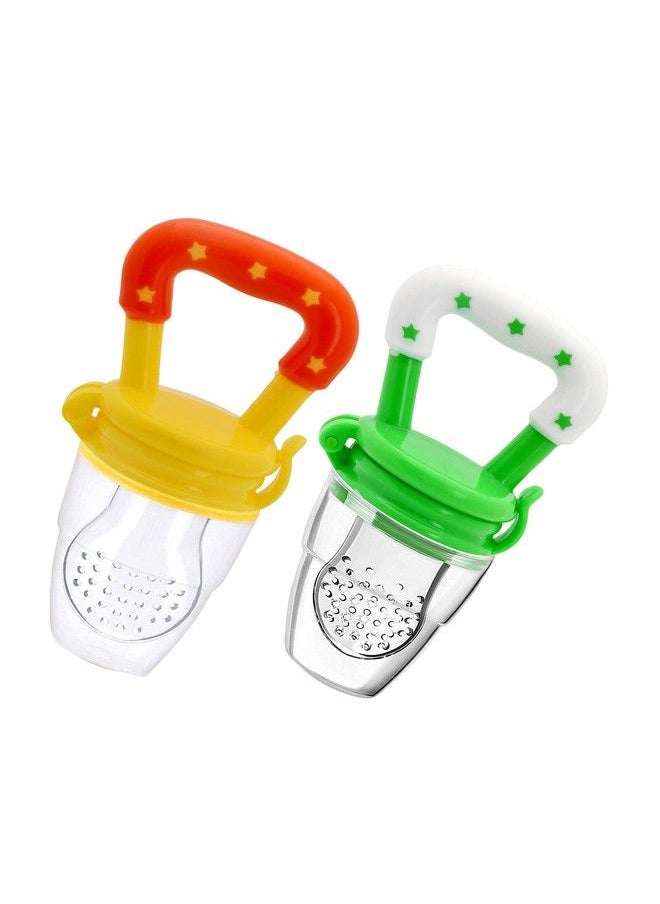 The Little Lookers Fruit Food Feeder Pacifier Nibbler With Silicon Mesh In Box Packing (Pack Of 2) Green & Yellow  - Image 2