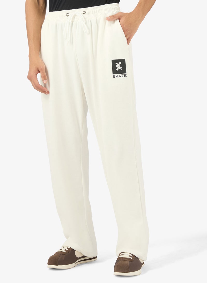 Seventy Five Basics Graphic Print Open Hem Joggers - Image 1